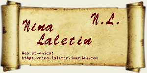 Nina Laletin vizit kartica